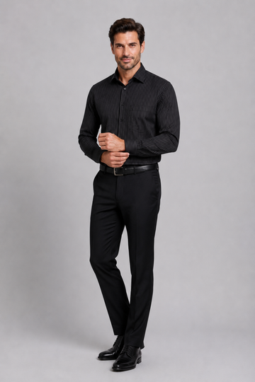 Men's standard cut shirt, with pocket L/S shirt