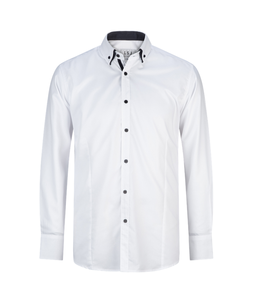Long Sleeve Euro Cut Contrast Trim Work Shirt