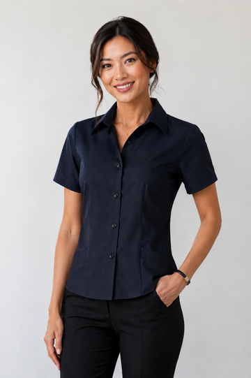 Women with action back and pockets S/S shirt