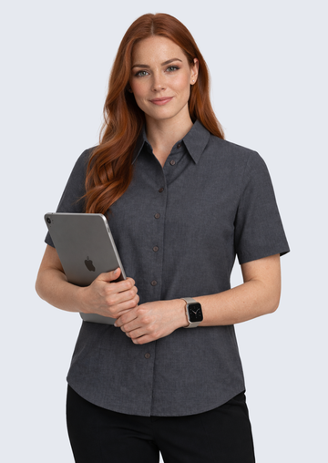 Women's easy fit action pleat S/S shirt