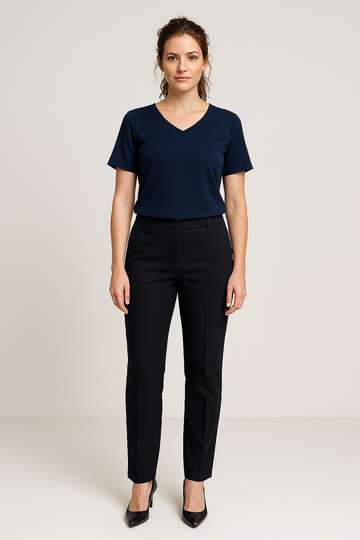 Women's V-neck short sleeve soft drape shirt