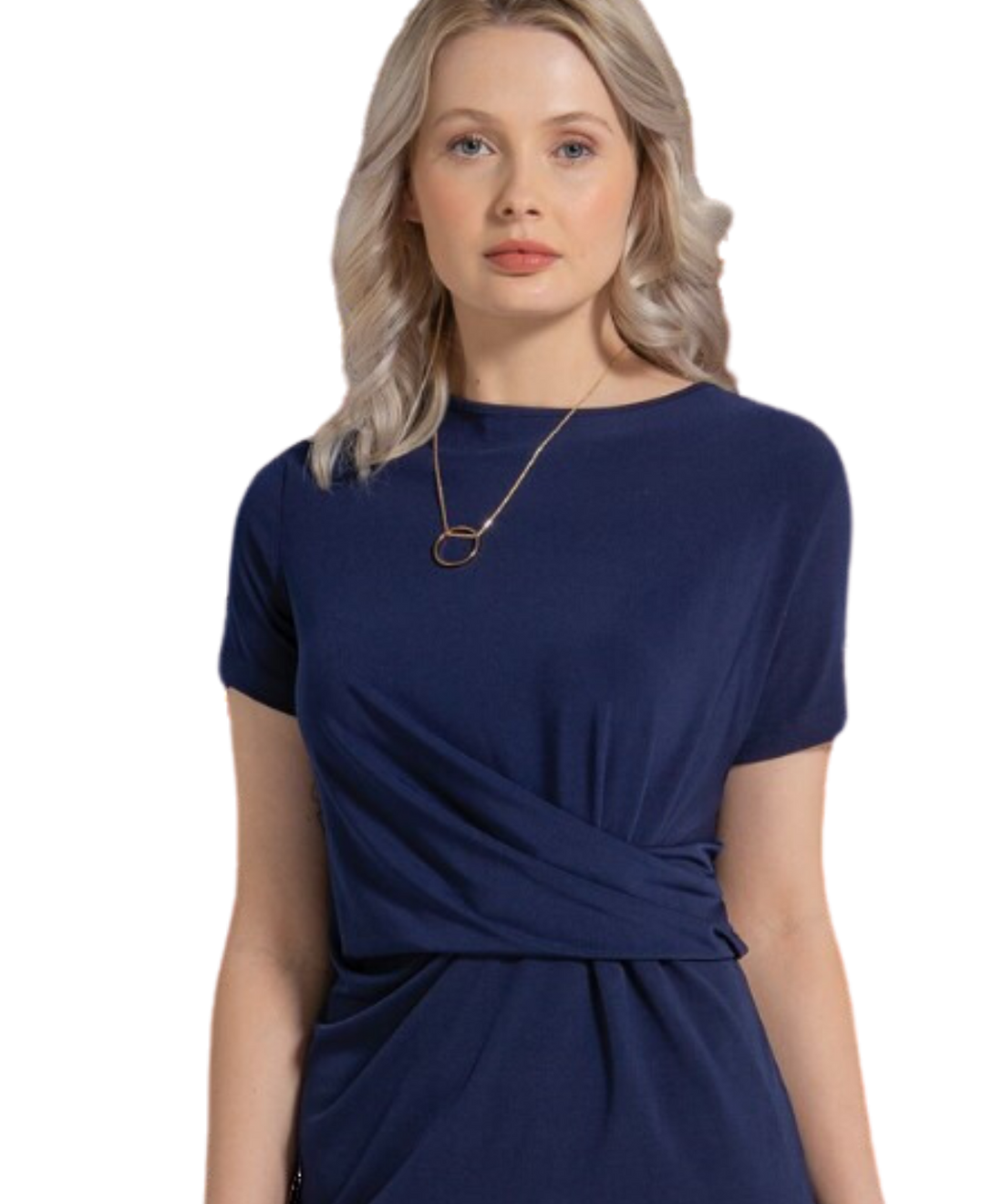 454-KN-NVY Stretch knit dress, Navy