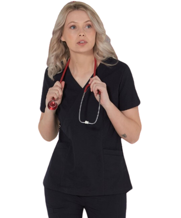 Ladies fitted stretch Scrub Top