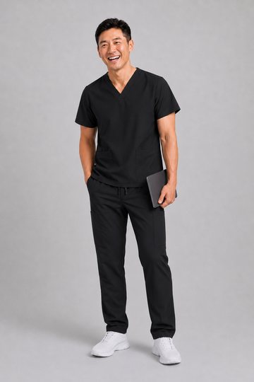 Unisex clinical stretch scrub top