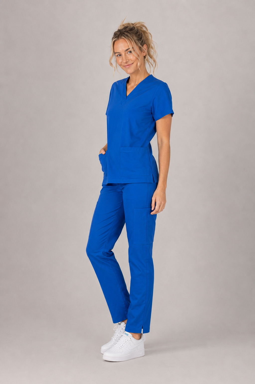 Unisex clinical stretch scrub top