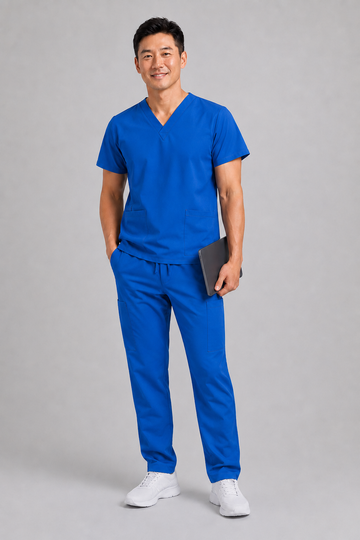 Unisex clinical stretch scrub top