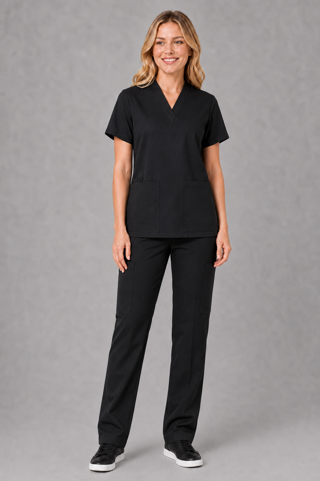 Unisex clinical stretch scrub top