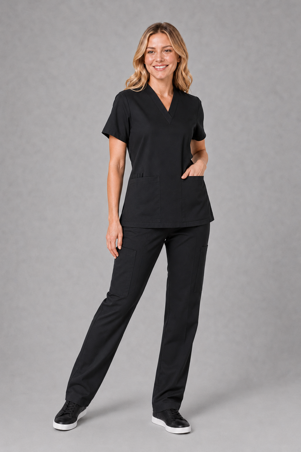 Unisex clinical stretch scrub top
