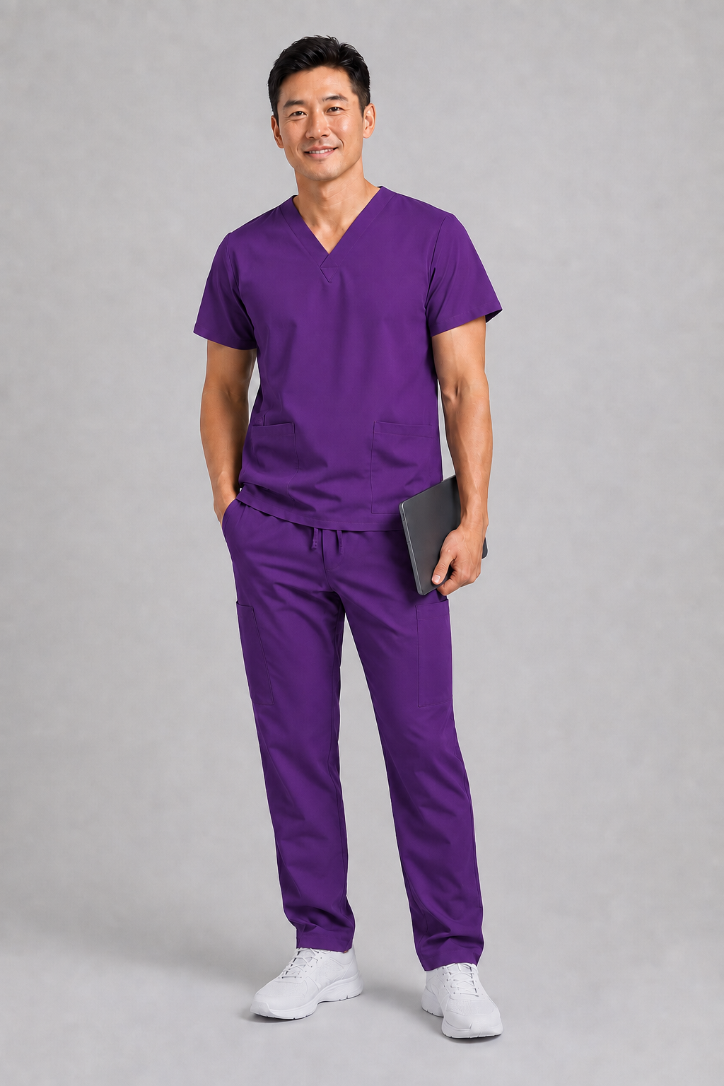 Unisex clinical stretch scrub top