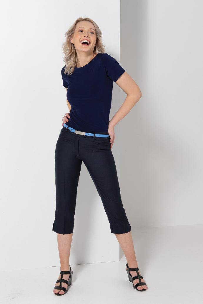 Women's skinny leg low rise capri key loop pant - CD Uniforms