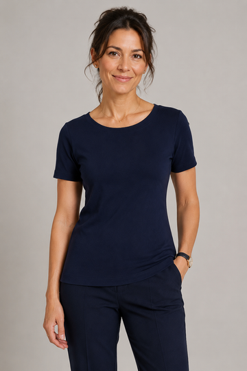 Women's Short sleeve boat neck top
