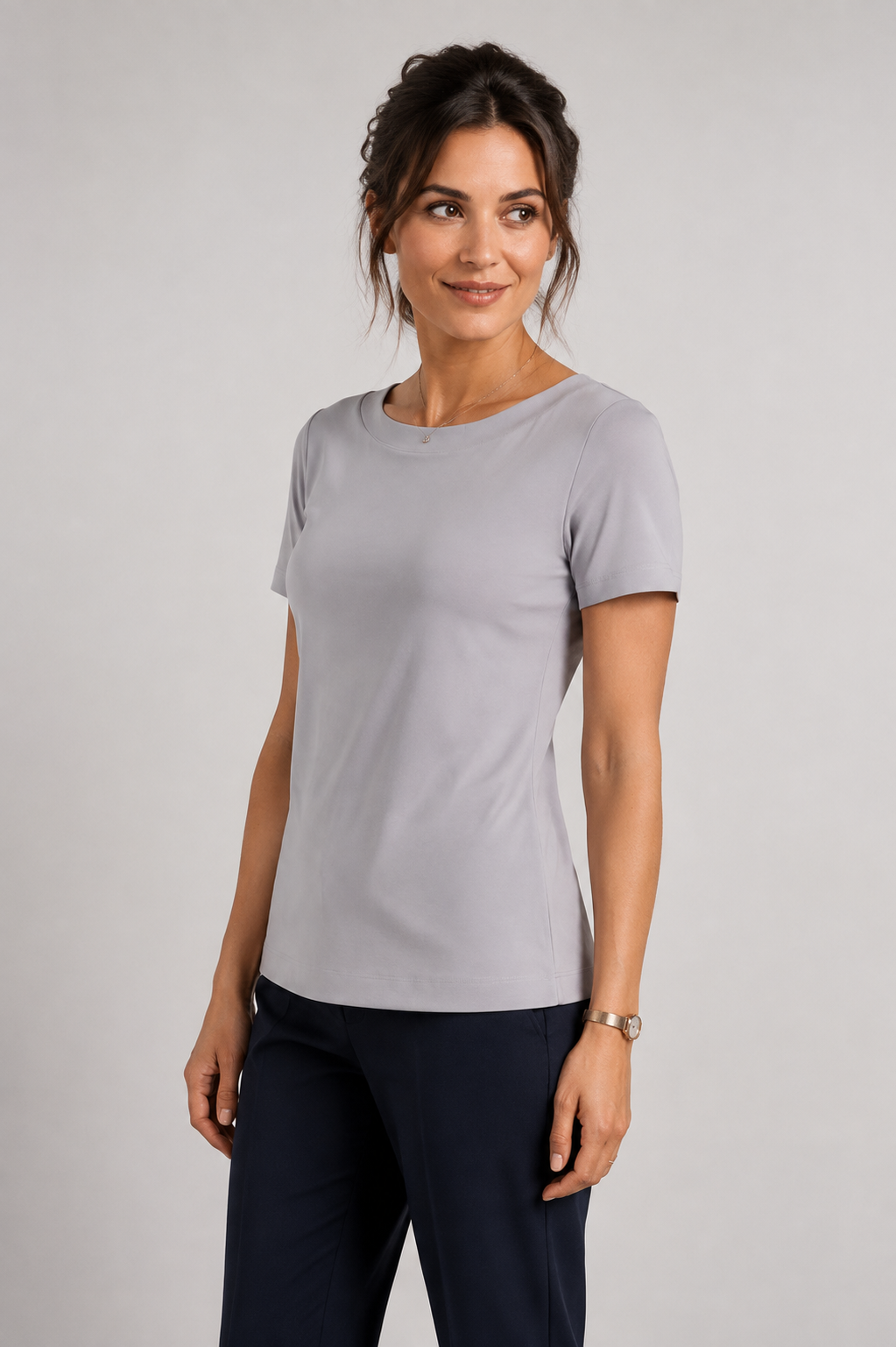 Women's Short sleeve boat neck top