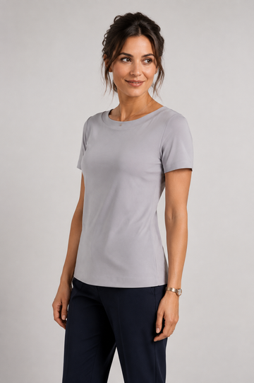 Women's Short sleeve boat neck top