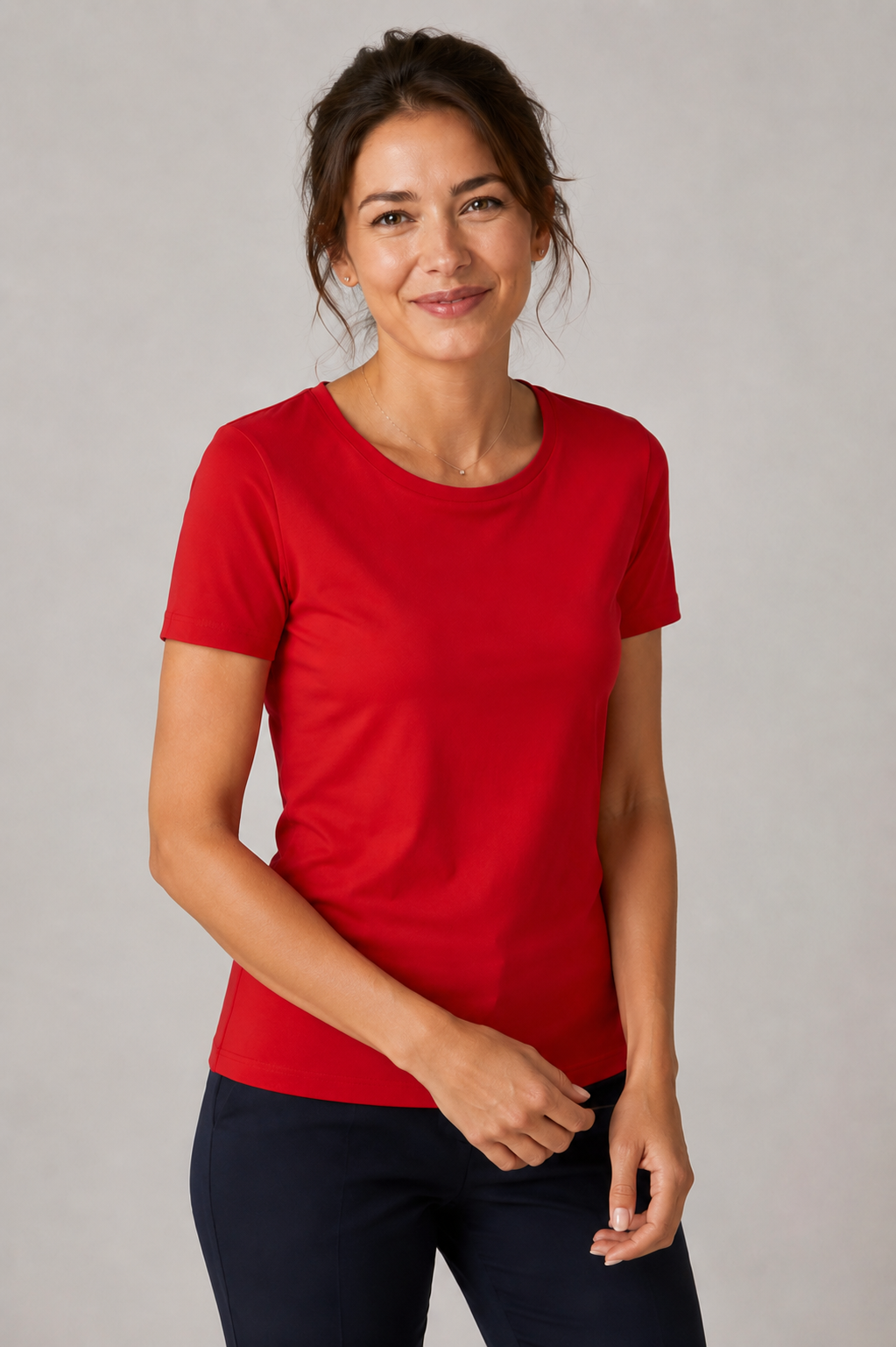 Women's Short sleeve boat neck top