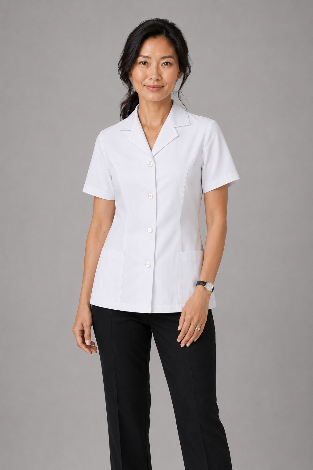 Women's Short sleeve button up Pharmacy jacket