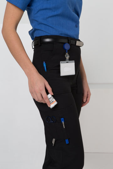 172K-ME-BLK Multipocket flex waist keyloop pant