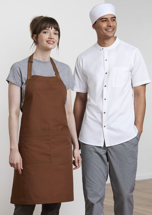 Men's Salsa Short Sleeve Chef Shirt in White colour