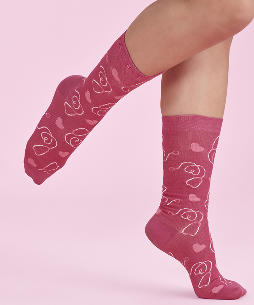 Pink Ribbon Comfort Socks