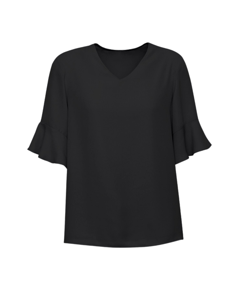 Womens Aria Fluted Sleeve Blouse