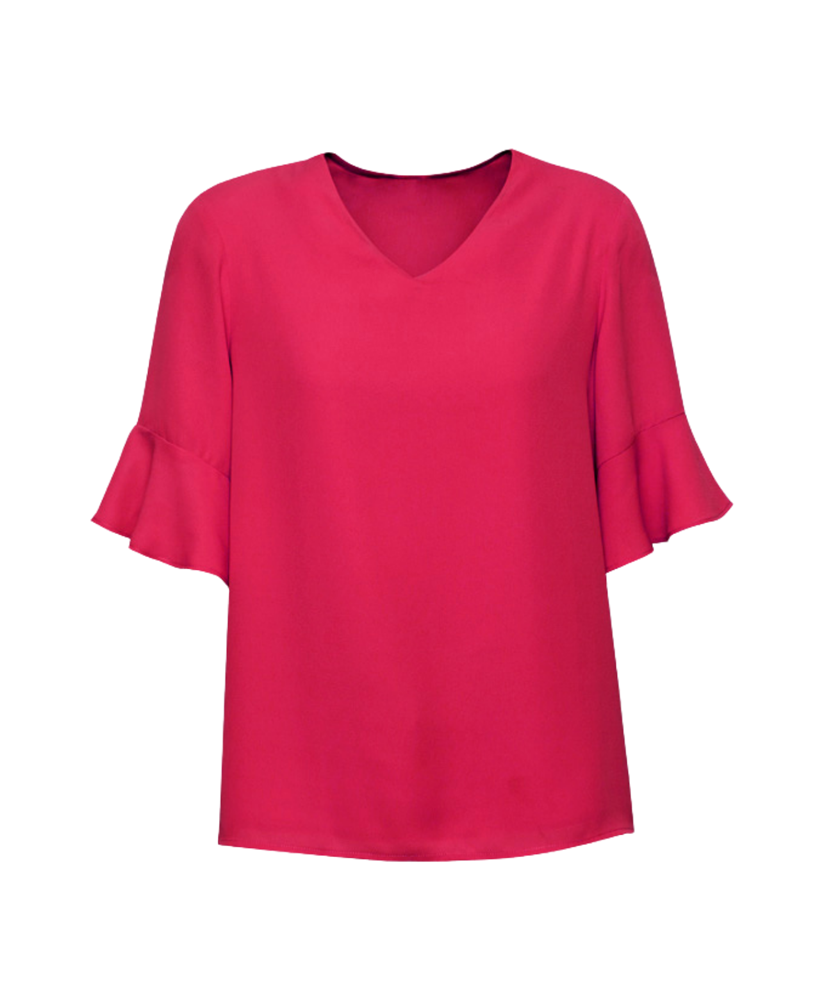 Womens Aria Fluted Sleeve Blouse