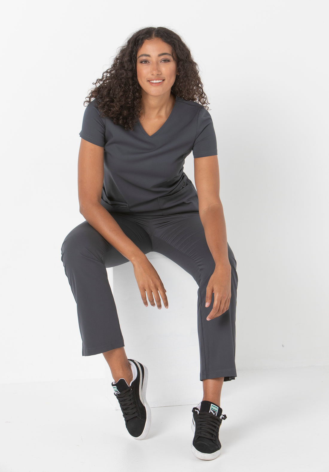 McKenna Ladies Scrub Top - 59063-PRS-GRA
