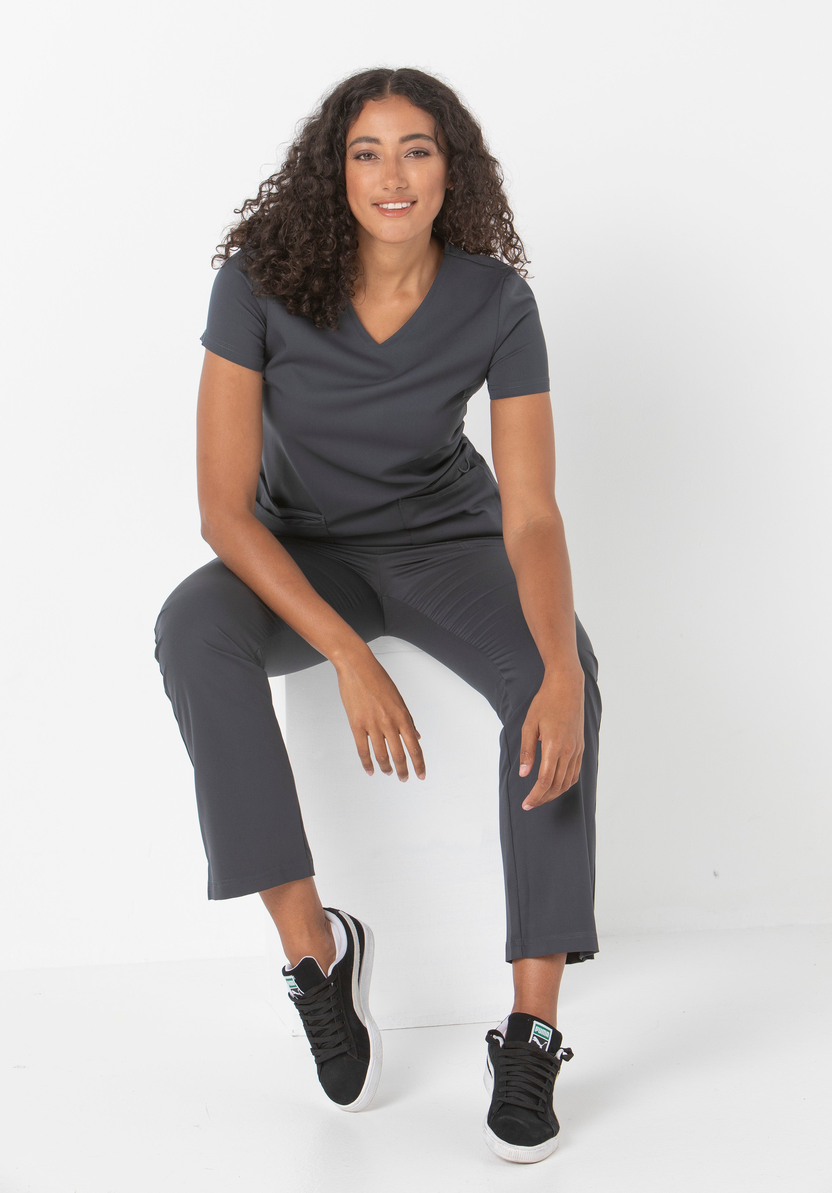 McKenna Ladies Scrub Top - 59063-PRS-GRA