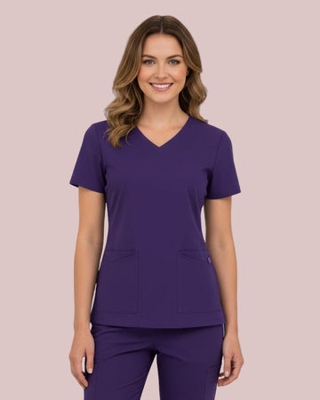 McKenna Ladies Scrub Top - 59063-PRS-PUR - LSJ Collection