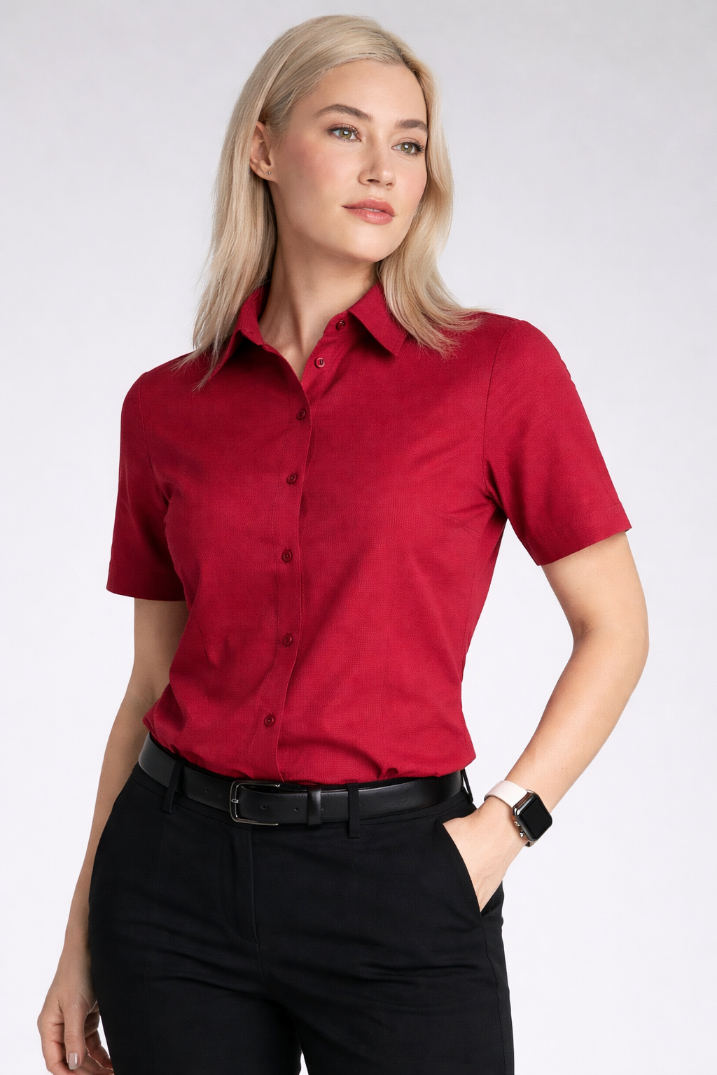 Women's easy fit action pleat S/S shirt
