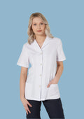 Short Sleeve Button Up Pharmacy Jacket by LSJ Collection