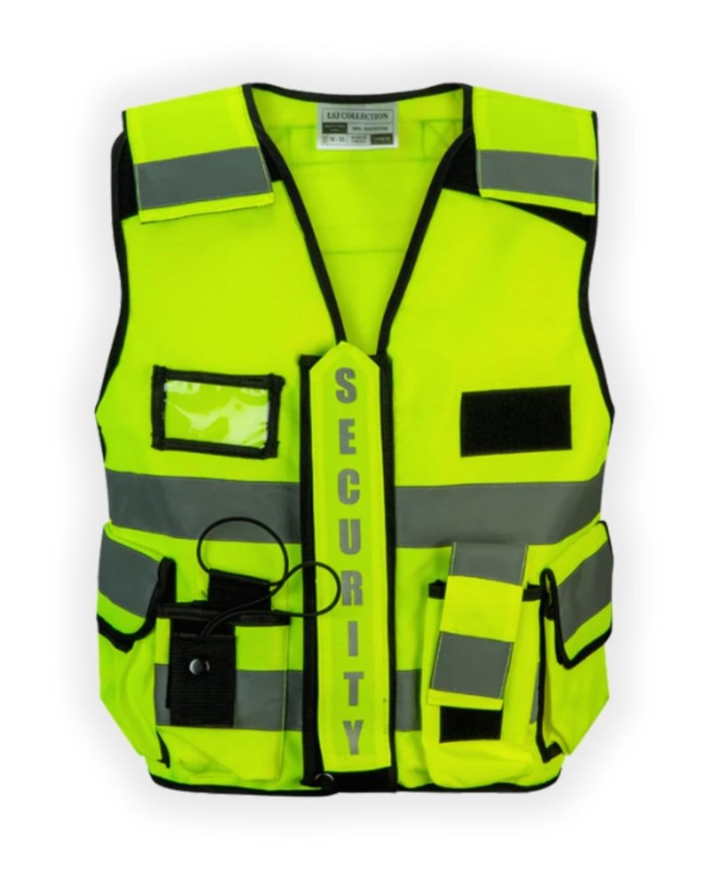Premium Hi-Vis Tactical Vest with camera clip "Security" Print