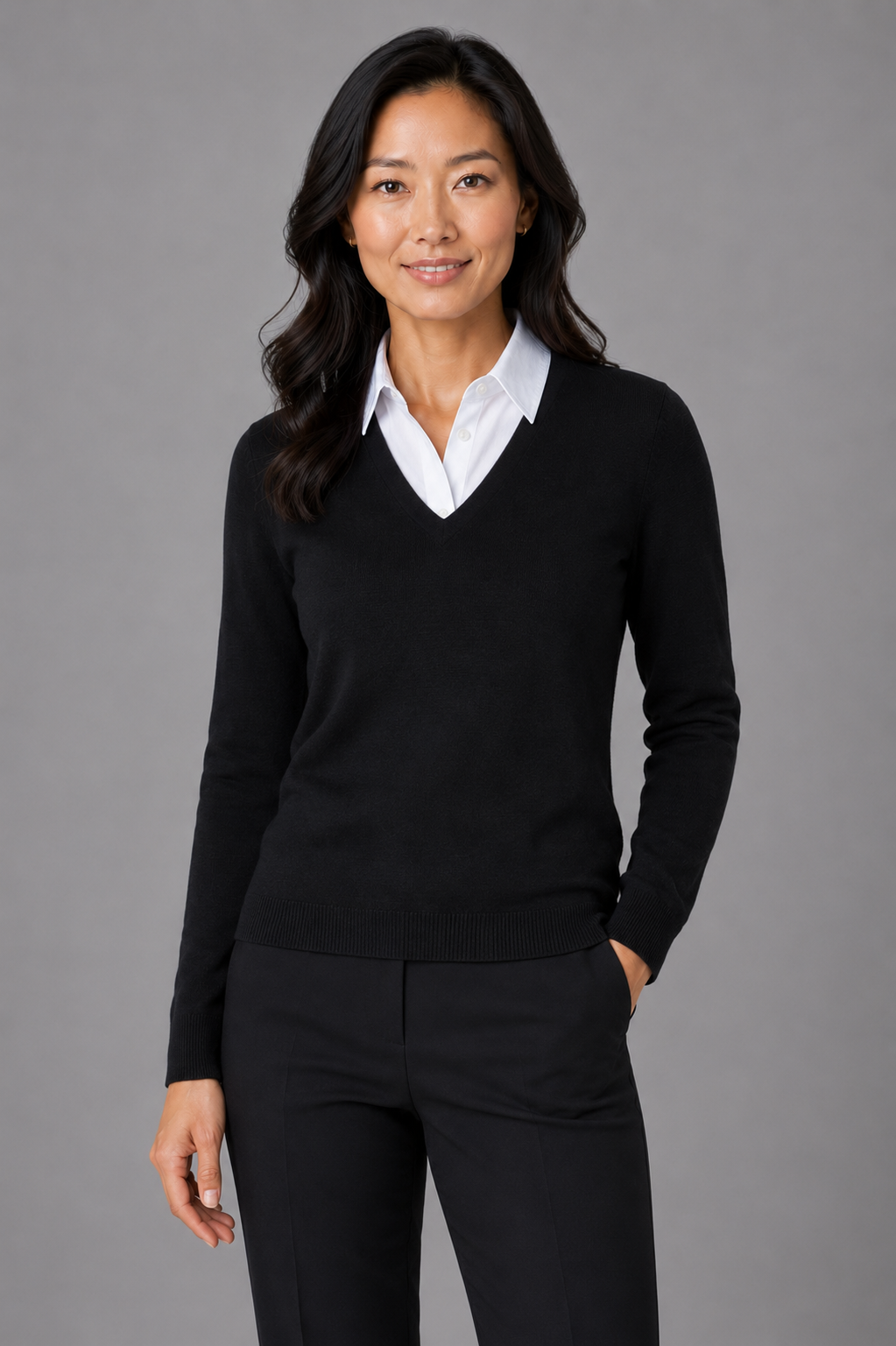 Australian Made Ladies V Neck  jumper