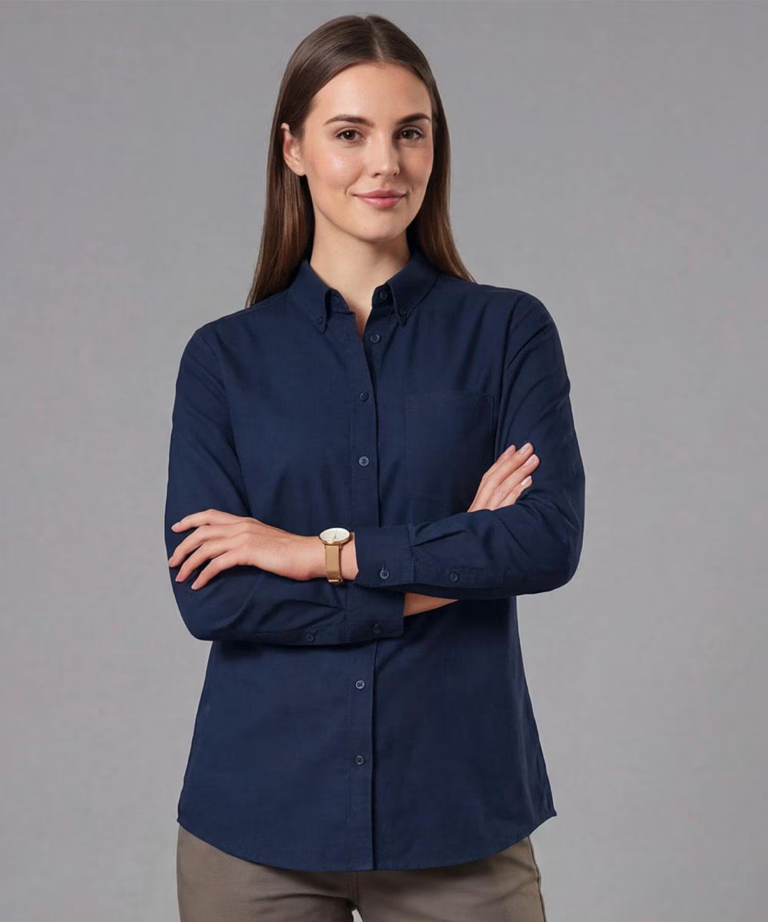 Women's Smart Casual Cotton Blend L/S Shirt