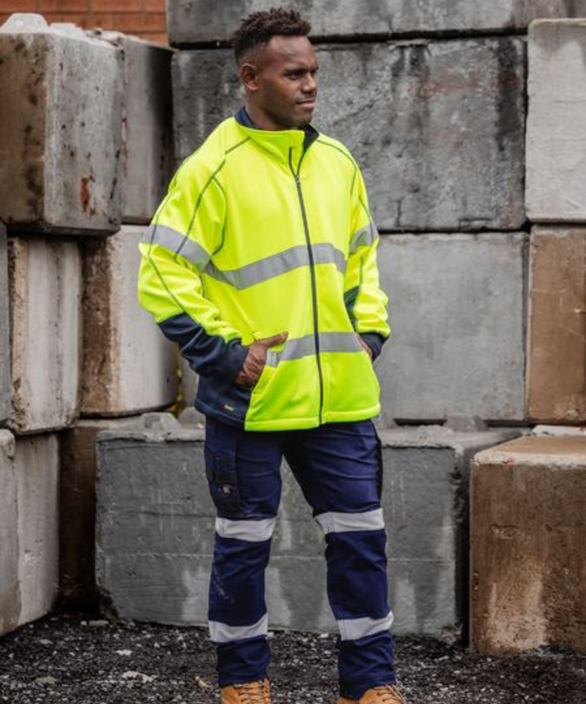 Men's Taped Hi Vis Zip Front Fleece