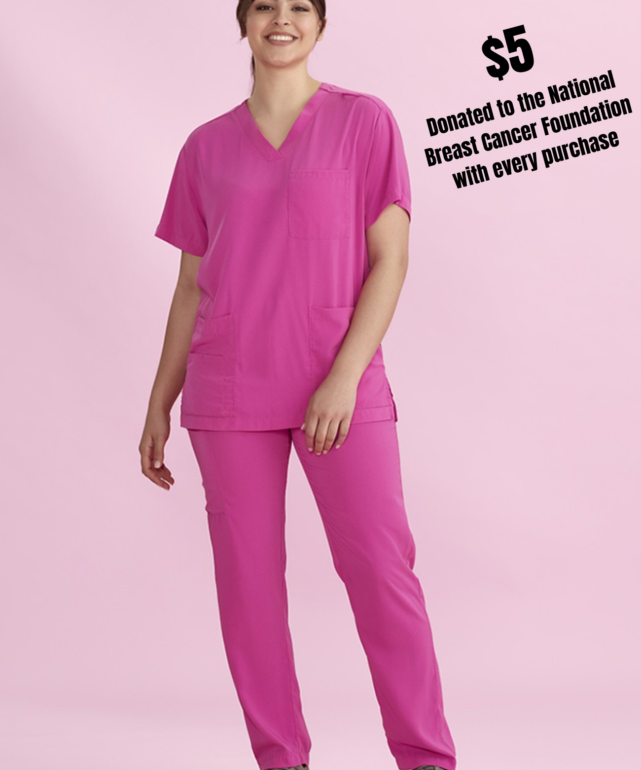 Unisex Pink Ribbon Scrub Pant