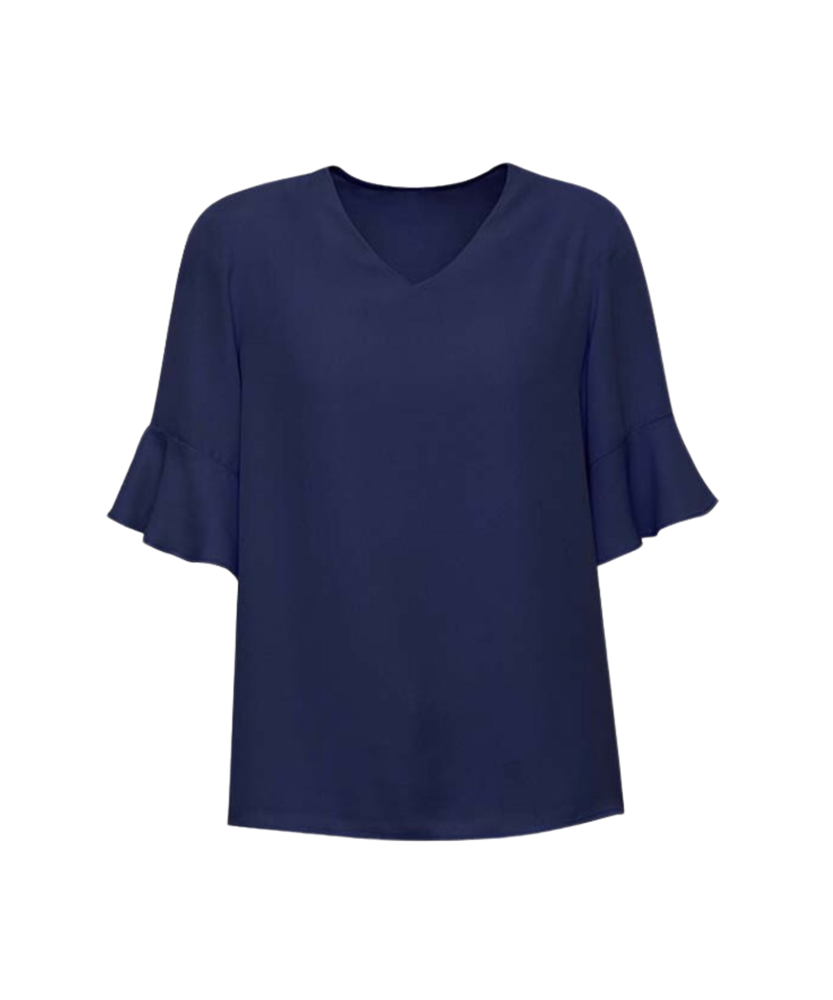 Womens Aria Fluted Sleeve Blouse