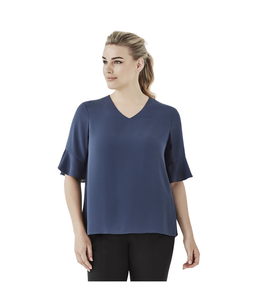 Womens Aria Fluted Sleeve Blouse