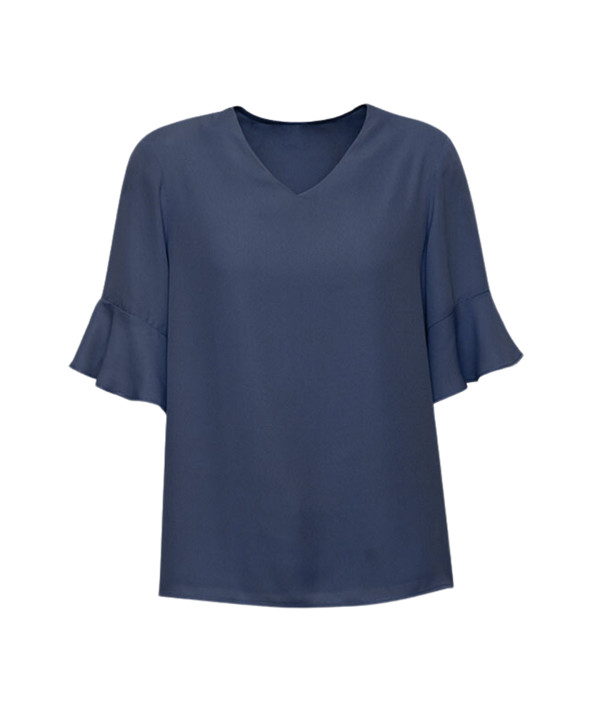 Womens Aria Fluted Sleeve Blouse