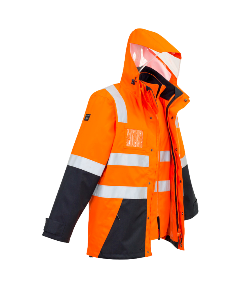Men's Hi Vis 4 in 1 Waterproof Jacket