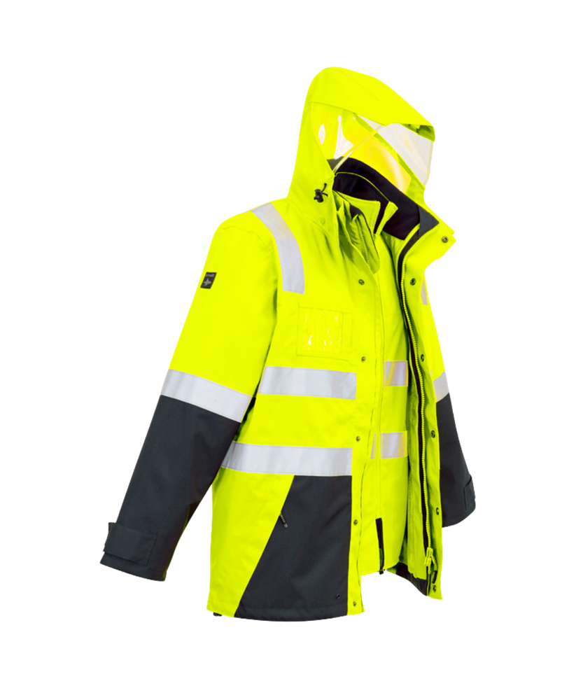 Men's Hi Vis 4 in 1 Waterproof Jacket