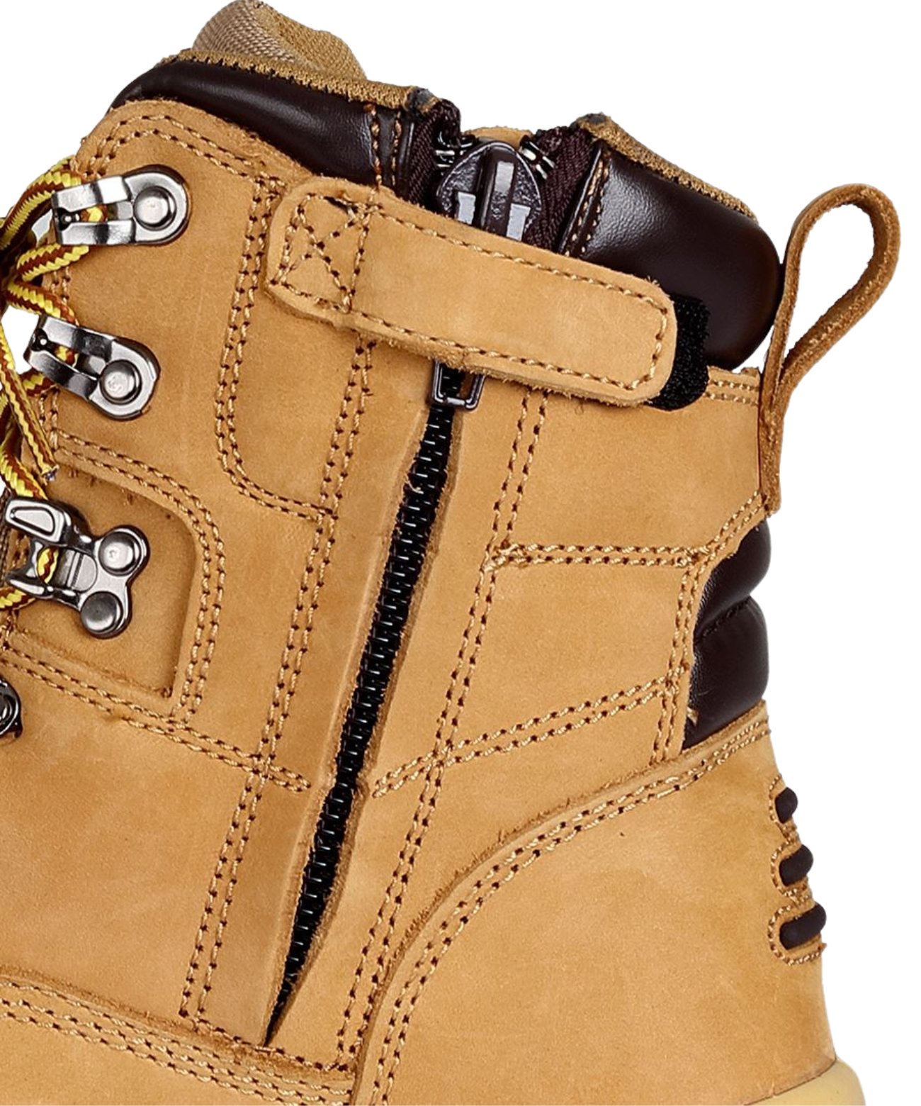 Leather side zip steel capped boot