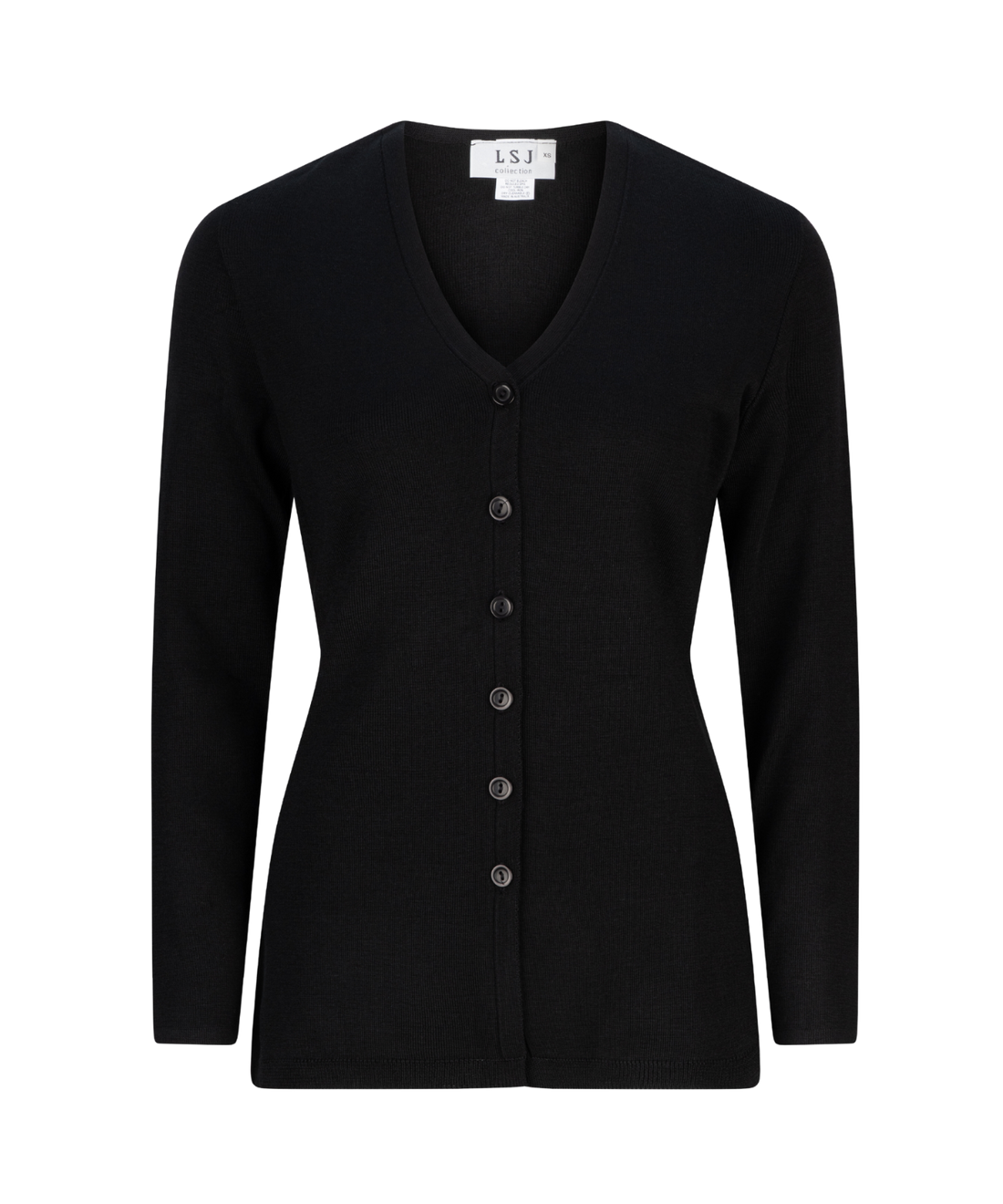 WBV4-BLK Long line 'easy fit' cardigan