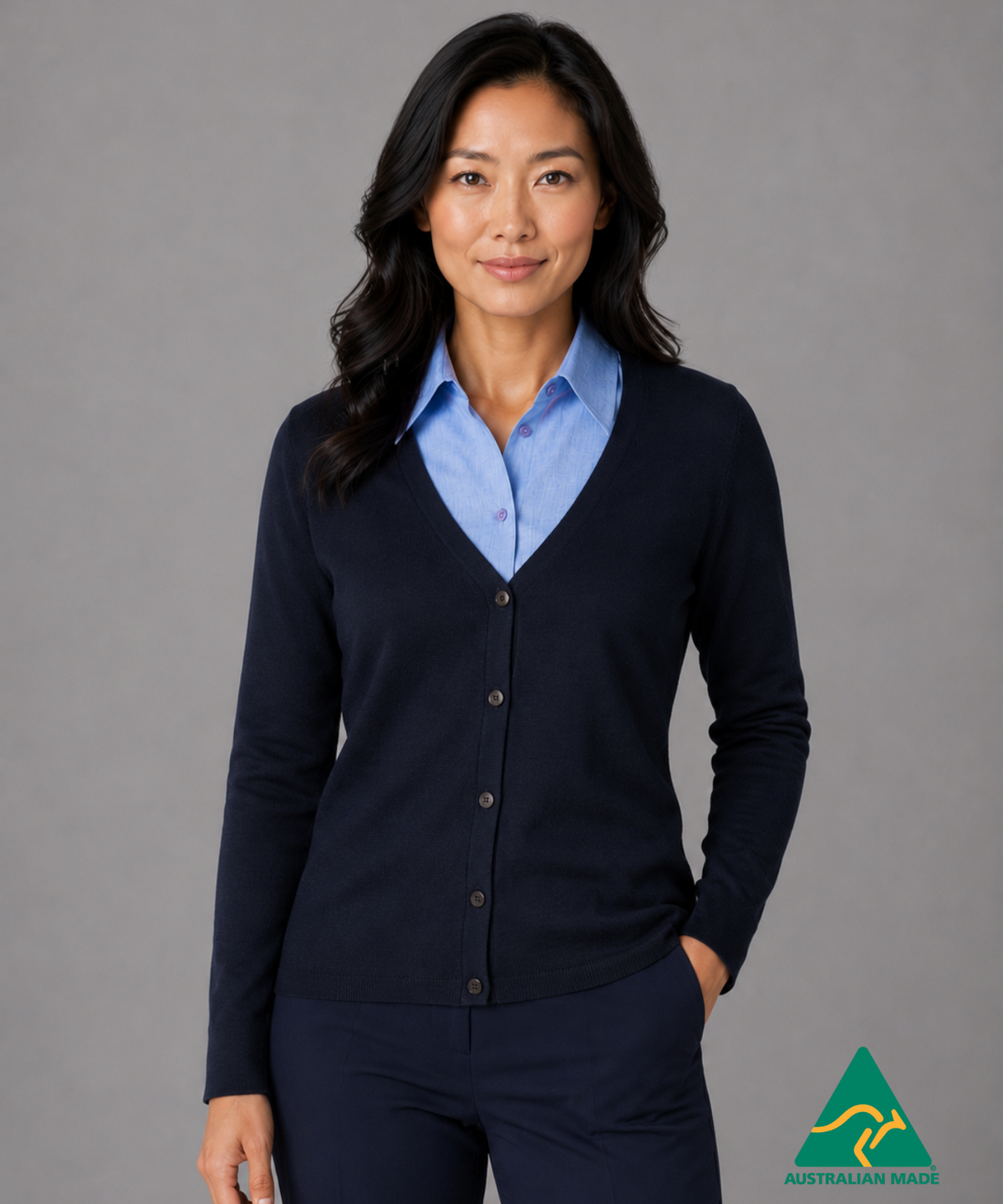 Women's Australian Made Long line 'easy fit' cardigan