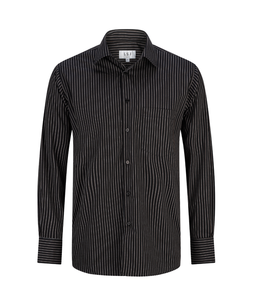2010L-SS-BLK L/S standard cut shirt, Shadow Stripe