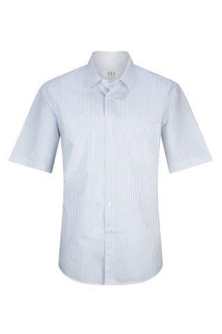 2022S-BK-BLU Men's S/S Euro cut Bourke St Stripe