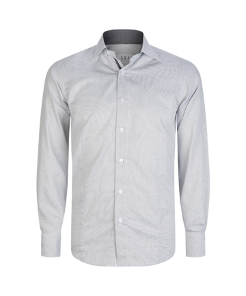 2033L-NW-GRY L/S standard cut contrast contrast trim shirt