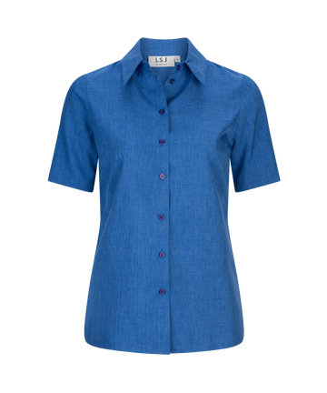 2162-PL-BLA S/S easy fit action pleat shirt