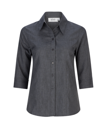 2172-PL-CHA 3/4 sleeve semi fitted shirt