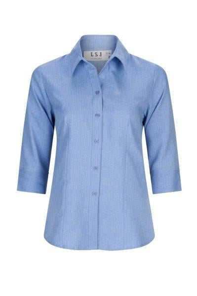 2172-PL-PER 3/4 sleeve semi fitted shirt