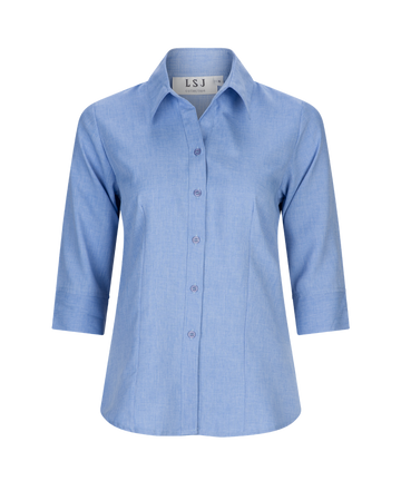 2172-PL-PER 3/4 sleeve semi fitted shirt