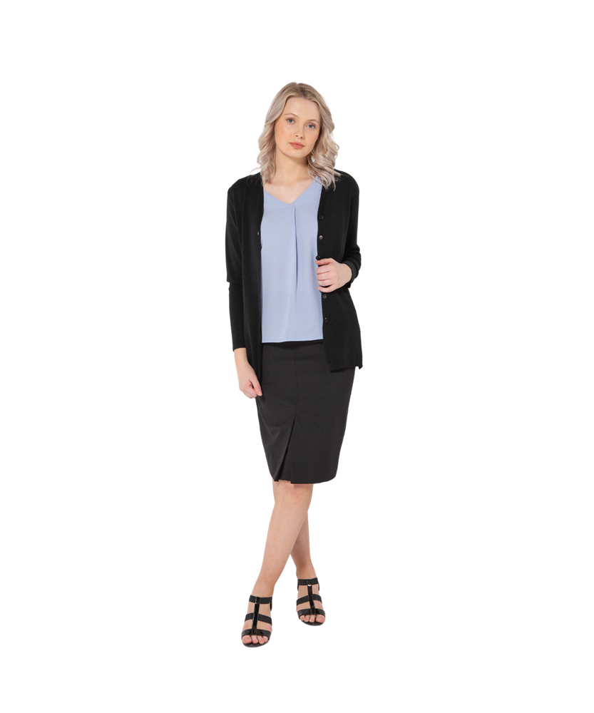 WBV4-NVY Long line 'easy fit' cardigan